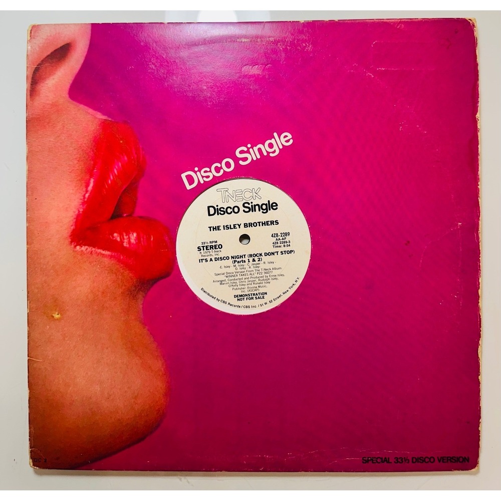 The Isley Brothers It's A Disco Night 12" Vinyl Single Promo T-Neck 4Z8-2289